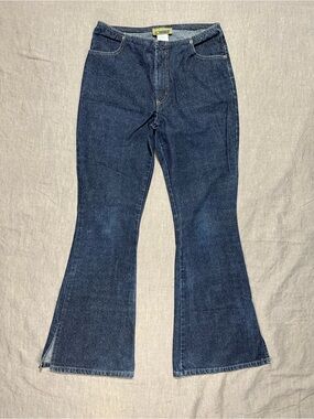 Qupid Vintage Y2K Dark Wash Flare Jeans